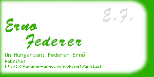 erno federer business card