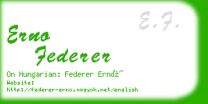 erno federer business card